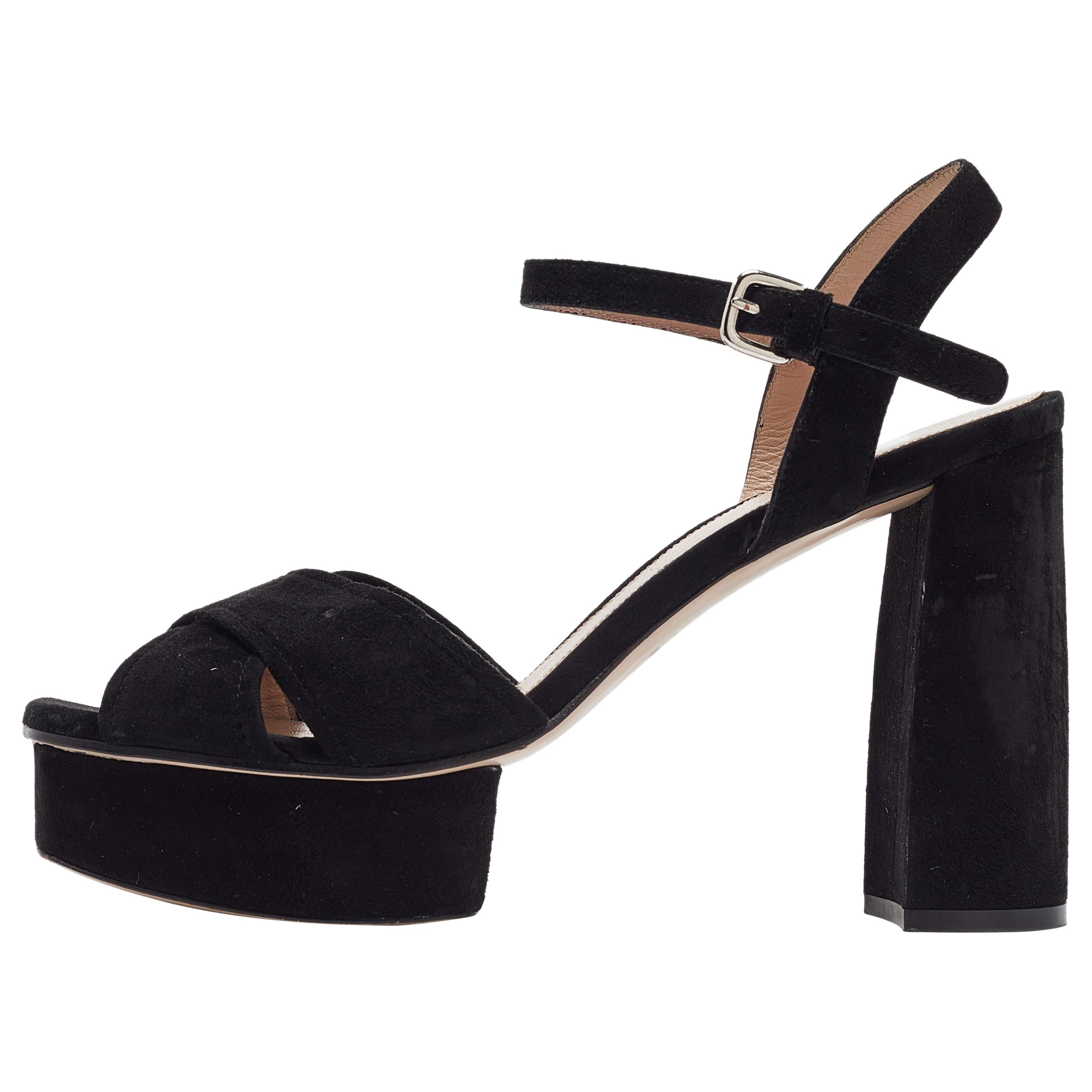 Stuart Weitzman Sandales à lanières en daim noir 41.5