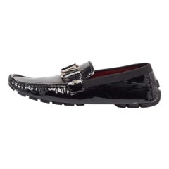 Louis Vuitton Monte Carlo Loafers Schwarzes Lackleder Monte Carlo Loafers Größe 40.5