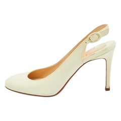 Christian Louboutin Cream Patent Leather Pumps 37