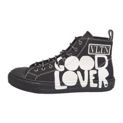 Valentino Black Canvas Good Lover Giggies Sneakers Size 42