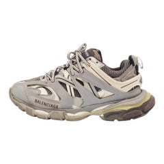 Balenciaga Multicolor Faux Leather and Mesh Track Lace Up Sneakers Size 39
