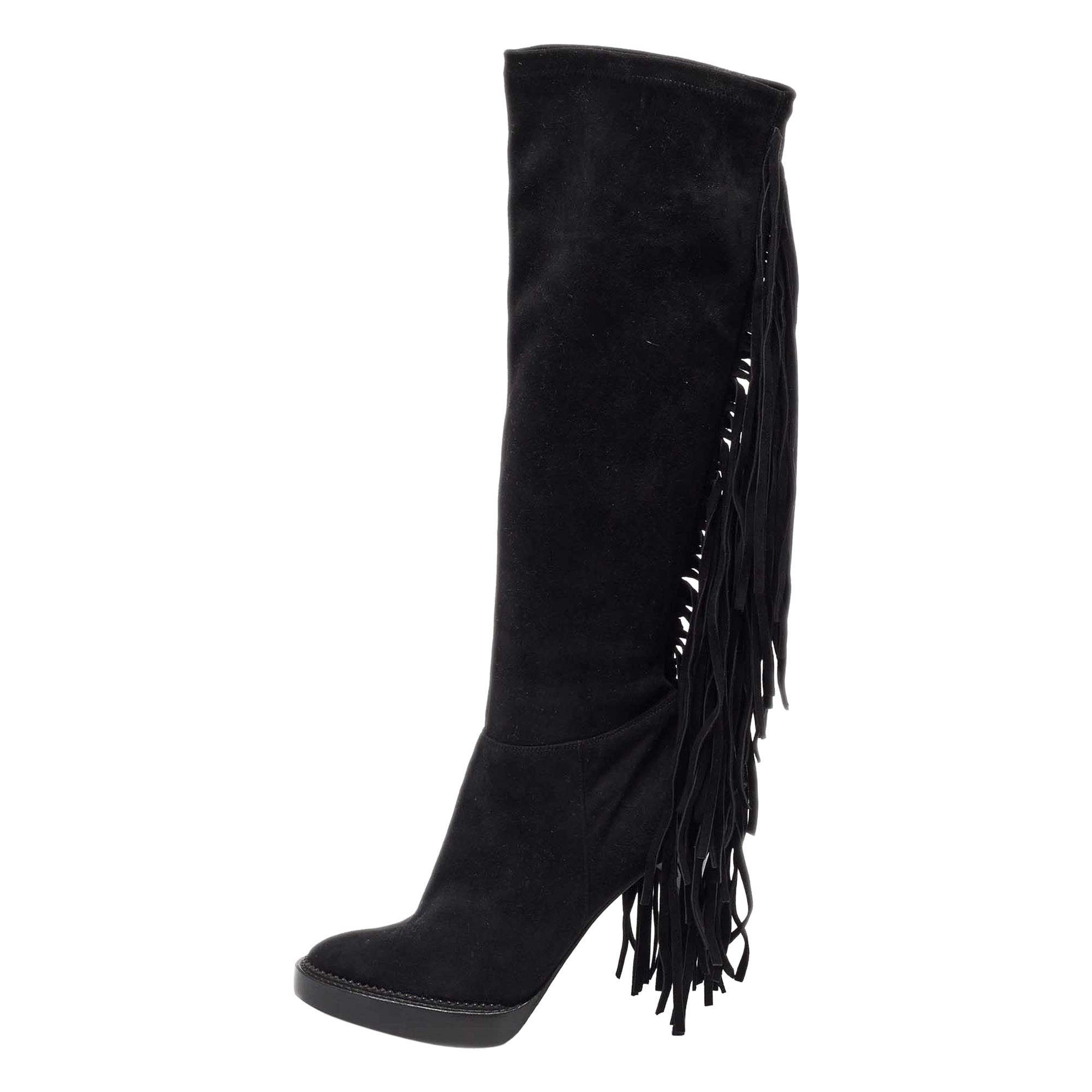 Burberry - Bottes en daim noir Caitlin à hauteur du genou - Taille 39