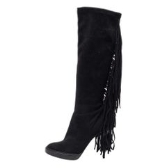 Burberry Stivali al ginocchio Caitlin in pelle scamosciata nera taglia 39
