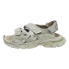 Balenciaga Grey Rubber Track Sandals Size 43