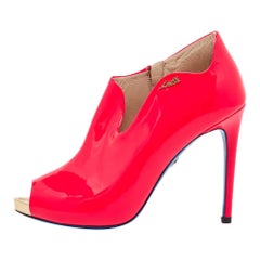 Bottines Loriblu roses en cuir verni avec fermeture éclair, taille 37