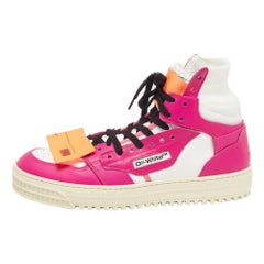 Off-White Fuchsia/White Leather 3.0 Off Court Sneakers Size 39