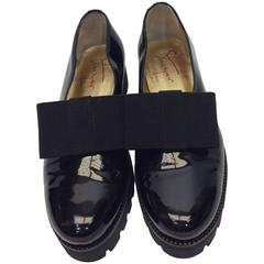 Steiger Black Patent Flats with Elastic Bow 5
