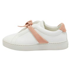 Alexandre Birman Weiße Low Top-Turnschuhe aus Leder 37