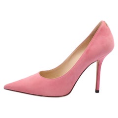 Jimmy Choo Pink Suede Love Pointed Toe Pumps Size 36.5