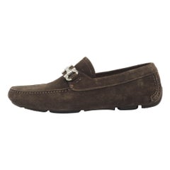 Salvatore Ferragamo Brown Suede Parigi Loafers Size 42