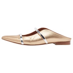 Malone Souliers in pelle metallizzata Maureen Flat Mules Taglia 38,5