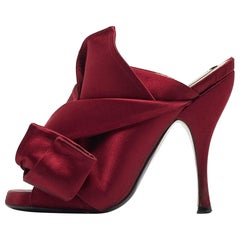 N°21 Burgundy Satin Knotted Bow Mules Size 35