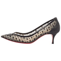 Christian Louboutin Black Lace Neoalto Pumps Size 38