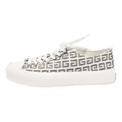Givenchy White/Black Canvas Lace Up Sneakers Size 39