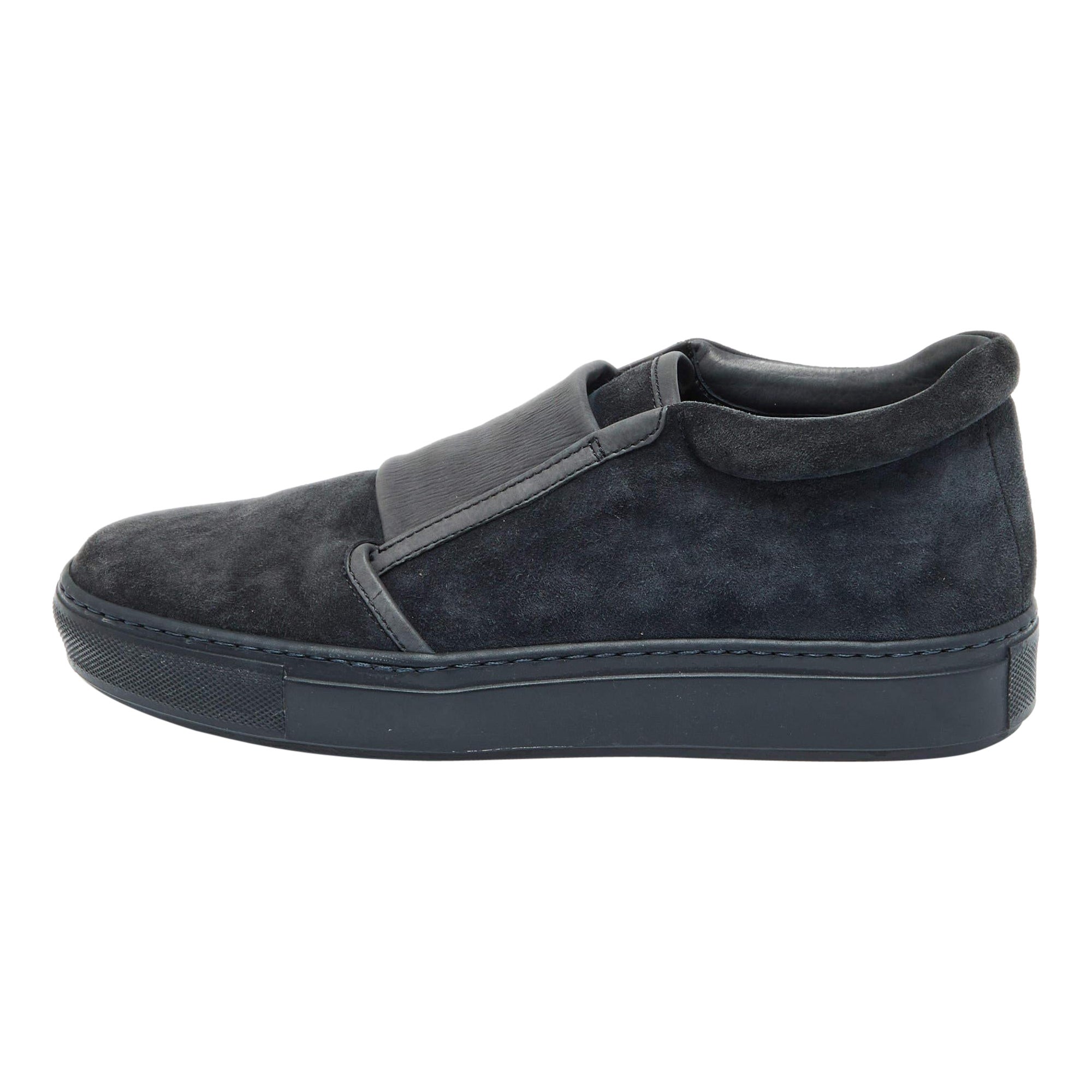 Baskets Giorgio Armani bleu/gris en daim et cuir, taille 39