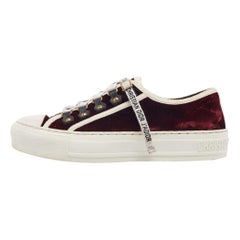 Dior Burgundy Velvet Walk'n'Dior Sneakers Size 35.5