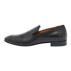 Christian Louboutin Black Leather Dandelion Smoking Slippers Size 39