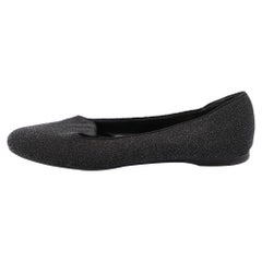 Yves Saint Laurent Zapatillas de fumar con purpurina negra talla 34