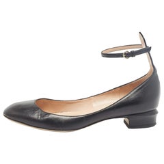 Valentino Black Leather Tango Ballet Flats Size 38