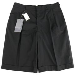 Men's ALEXANDER MCQUEEN Size 36 Black Cotton Pleated Cuffed Shorts