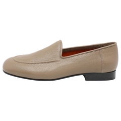 The Row Grey Leather Slip On Loafers Size 35.5