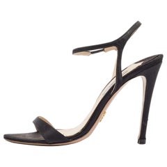 Prada - Sandales à lanières de satin noir - Taille 37,5