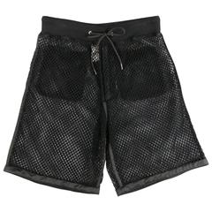 Hommes MOSCHINO COUTURE Taille 30 Short à cordon en maille résille noire