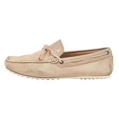 Tod's - Mocassins en daim beige avec nœud Taille 42