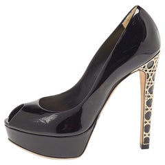 Dior Black Patent Leather Platform Pumps Size 38