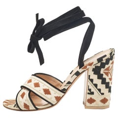 Gianvito Rossi Sandali alla caviglia Cheyenne in tela multicolore misura 39