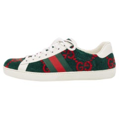 Gucci Tricolor GG Terry Fabric and Leather Ace Sneakers Size 45.5
