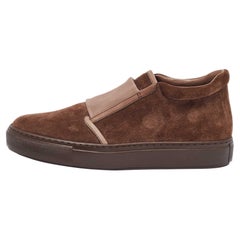 Giorgio Armani Zapatillas slip on de ante y piel marrón talla 39