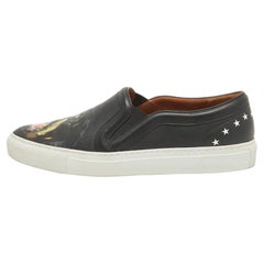 Givenchy Zapatillas Slip On Piel Negra Estampada Rottweiler Talla 38