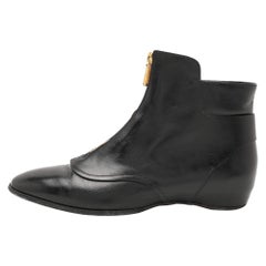 Tod's Black Leather Ankle Boots Size 37