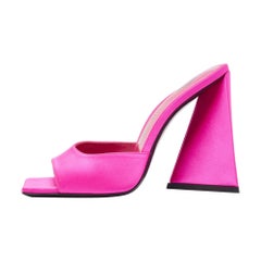 The Attico Pink Satin Devon Slide Sandals Size 37