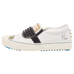 Fendi Multicolor Leather Karlito Studded Sneakers Size 38.5