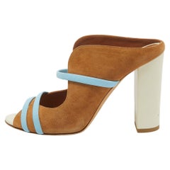 Malone Souliers Sandali Maureen in pelle e camoscio marrone/blu misura 38