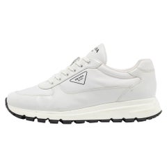 Prada White Leather Prax 01 Low Top Sneakers Size 45.5