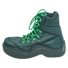 Bottega Veneta Grey Nylon Puddle Bomber Snow Boots Size 39