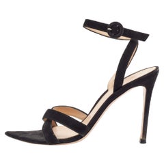 Gianvito Rossi Sandales à lanières en daim noir Taille 37