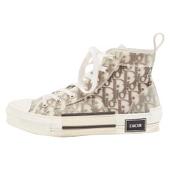 Dior Grey/Transparent PVC and Mesh B23 High Top Sneakers Size 39