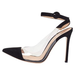 Gianvito Rossi Bombas D'orsay negras de PVC y ante talla 38