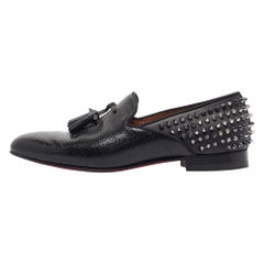 Christian Louboutin Black Leather Tassilo Loafers Size 41.5
