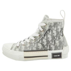 Dior Grey Mesh and PVC  B23 High Top Sneakers Size 36.5