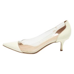 Gianvito Rossi Cream Patent Plexi Pumps Size 38
