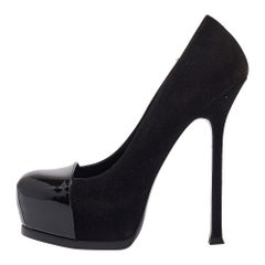 Saint Laurent Pumps Tribtoo in vernice nera e pelle scamosciata taglia 36