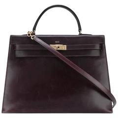 Hermes Cherry Box Calf Kelly Tote Bag 35cm 9