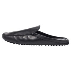 Tod's Black Leather Loafer Mules Size 41