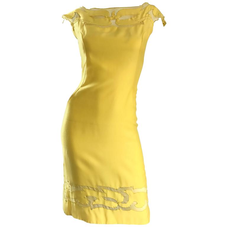 canary yellow gown