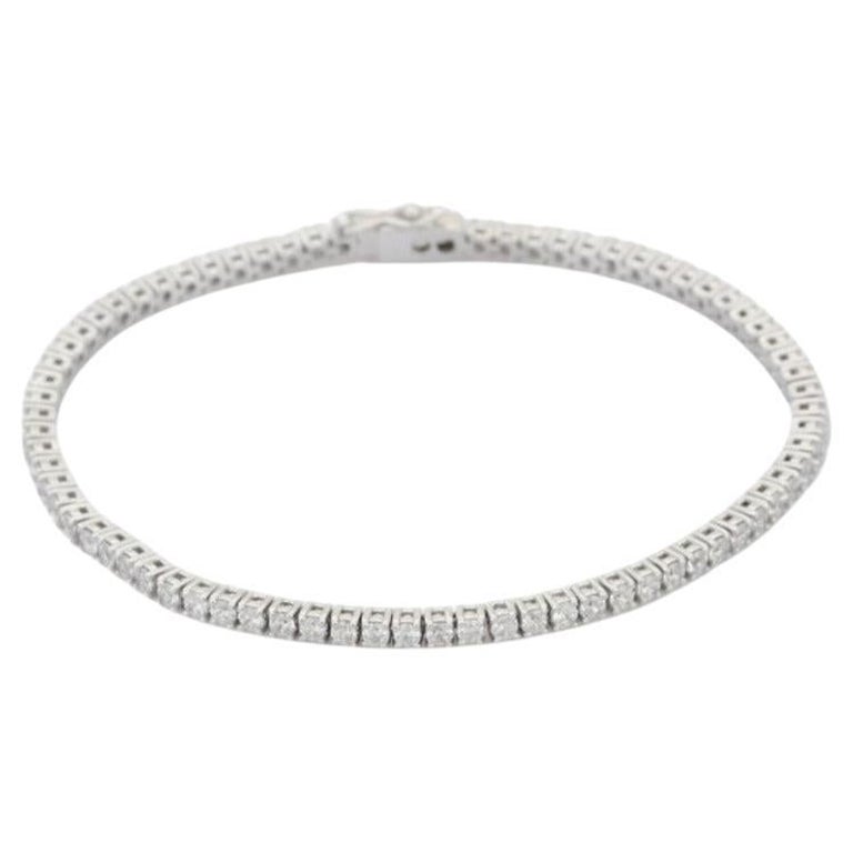 925 Sterling Silver 5.94 Carat Round Cubic Zirconia Engagement Tennis Bracelet